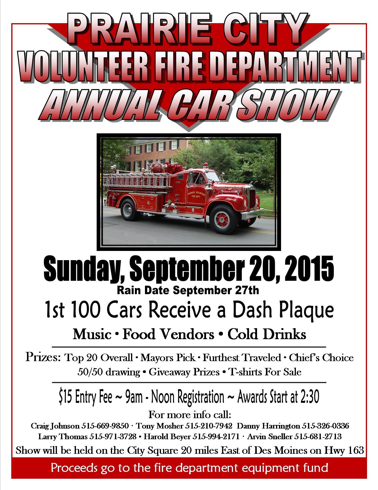 Prairie City Fire Department Annual Car Show