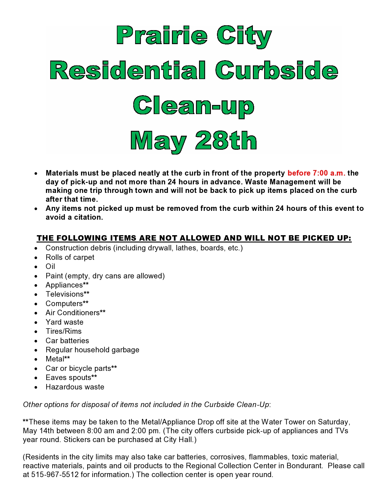 Curbside Clean-up Day
