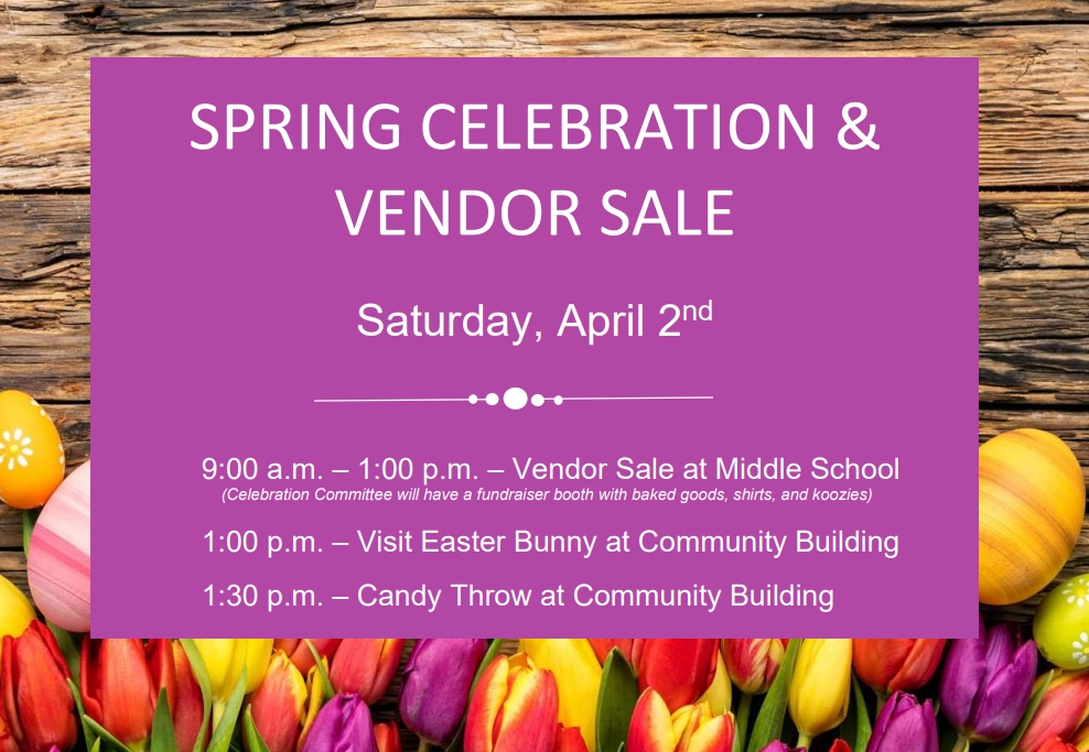 Spring Vendor Sale and Carnival @ Middle School & Community Building